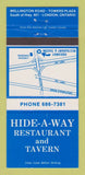 Matchbook Cover - Hide A Way Restaurant London ON 30 Strike