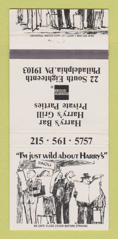 Matchbook Cover - Harry's Bar Grill Philadelphia PA 30 Strike