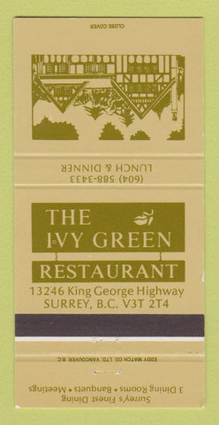 Matchbook Cover - Ivy Green Restaurant Surrey BC 30 Strike