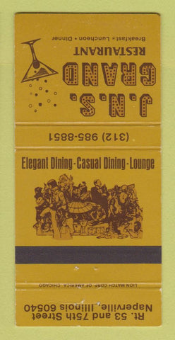 Matchbook Cover - JNS Grand Restaurant Naperville IL 30 Strike
