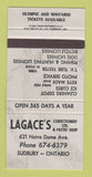 Matchbook Cover - Lagace's Restaurant Sudbury ON 30 Strike