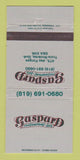 Matchbook Cover - Gaspard Restaurant Trois Rivieres QC 30 Strike