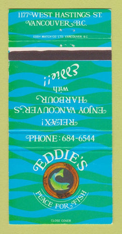 Matchbook Cover - Eddie's Place for Fish Vancouver BC 30 Strike