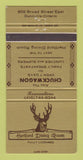Matchbook Cover - Hartford Dining Room Dunnville ON 30 Strike