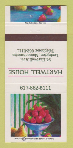 Matchbook Cover - Hartwell House Lexington MA 30 Strike