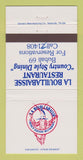Matchbook Cover - La Bouillabaisse Restaurant Bubali Aruba? WRITING 30 Strike