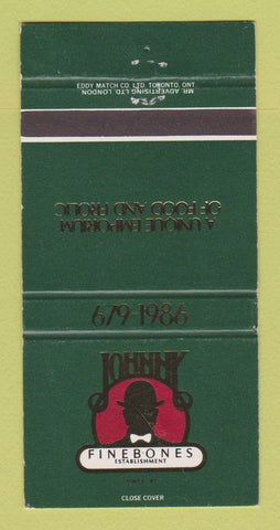 Matchbook Cover - Johnny Finebones  WEAR 30 Strike