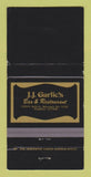Matchbook Cover - JJ Garlic's Bar Restaurant Milwaukee WI WEAR 30 Strike