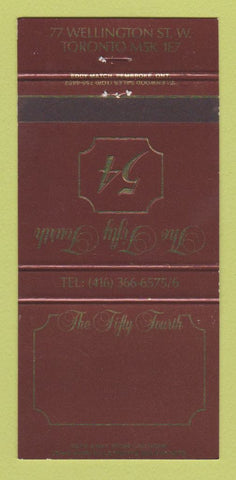 Matchbook Cover - The Fifty Fourth Toronto ON 30 Strike