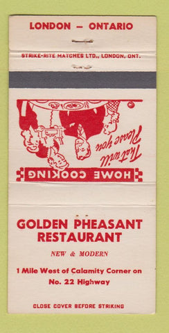 Matchbook Cover - Golden Pheasant Restaurant London ON 30 Strike