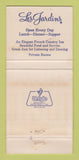 Matchbook Cover - Les Jardins Restaurant Miami FL 30 Strike