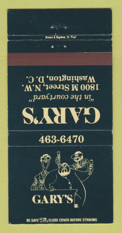 Matchbook Cover - Gary's Restaurant Washington DC 30 Strike