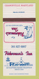 Matchbook Cover - Fisherman's Inn Grasonville MD 30 Strike