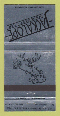 Matchbook Cover - Jackalope Restaurant Bar New York City WEAR 30 Strike