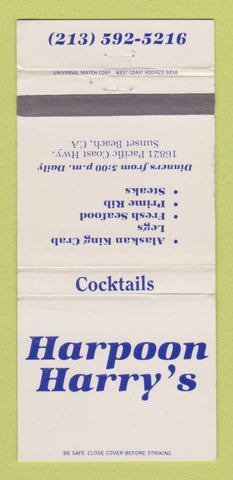 Matchbook Cover - Harpoon Harry's Sunset Beach CA 30 Strike