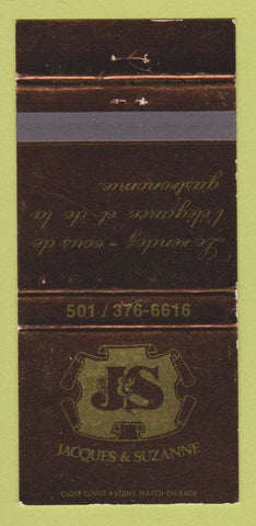 Matchbook Cover - Jacques & Suzanne Restaurant Little Rock AR WEAR 30 Strike