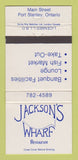 Matchbook Cover - Jackson's Wharf Restaurant Port Stanley ON 30 Strike