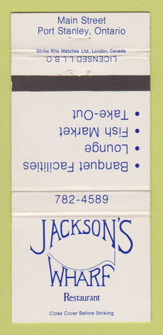 Matchbook Cover - Jackson's Wharf Restaurant Port Stanley ON 30 Strike