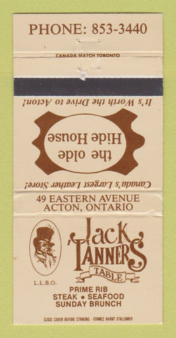 Matchbook Cover - Jack Tanners Table Acton ON WEAR 30 Strike