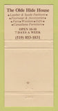 Matchbook Cover - Jack Tanners Table Acton ON WEAR 30 Strike