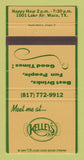 Matchbook Cover - Kelley's Restaurant Waco TX 30 Strike
