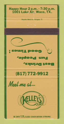 Matchbook Cover - Kelley's Restaurant Waco TX 30 Strike