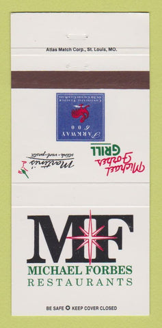 Matchbook Cover - Michael Forbes Restaurants Kansas City MO Leawood KS 30 Strike
