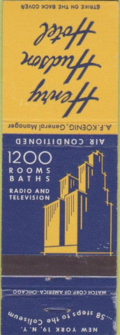 Matchbook Cover - Henry Hudson Hotel