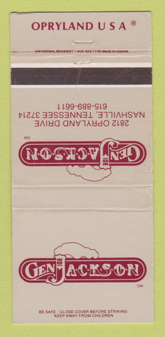 Matchbook Cover - Gen Jackson Nashville TN Opryland WEAR 30 Strike
