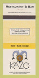 Matchbook Cover - Kalo Restaurant Santa Rosa CA 30 Strike