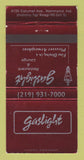 Matchbook Cover - Gaslight Restaurant Hammond IN 30 Strike