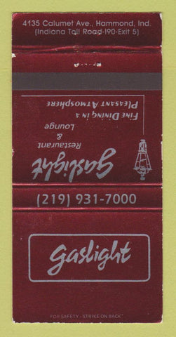 Matchbook Cover - Gaslight Restaurant Hammond IN 30 Strike