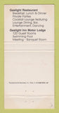 Matchbook Cover - Gaslight Restaurant Hammond IN 30 Strike