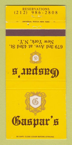 Matchbook Cover - Gaspar's Restaurant New York City 30 Strike