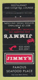 Matchbook Cover - Jimmy's Seafood Place Baltimore MD 30 Strike