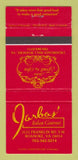 Matchbook Cover - Jarbas' Italian Restaurant Roanoke VA 30 Strike