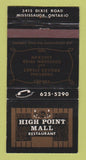 Matchbook Cover - High Point Mall Restaurant Mississauga ON WEAR 30 Strike