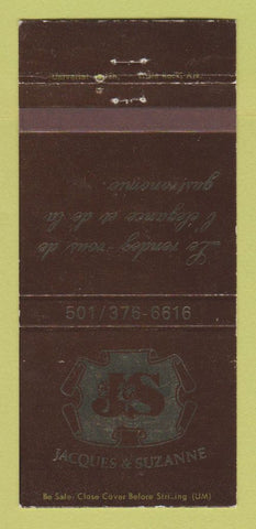 Matchbook Cover - Jacques & Suzanne Restaurant Little Rock AR WEAR 30 Strike