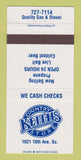 Matchbook Cover - Country Keith's Store oil gas  30 Strike