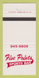 Matchbook Cover - Five Point Sports Bar 30 Strike