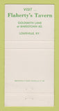 Matchbook Cover - Flaherty's Restaurant Louisville KY 30 Strike