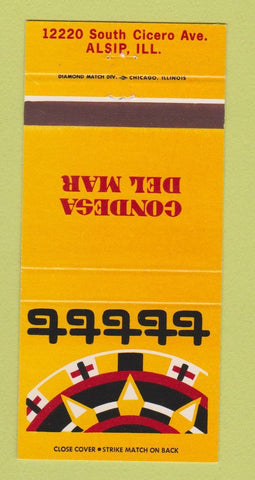 Matchbook Cover - Condesa Del Mar Alsip IL restaurant 30 Strike