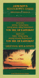 Matchbook Cover - Jameson's by the Sea Oahu Kona Hawaii 30 Strike