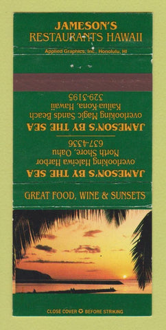 Matchbook Cover - Jameson's by the Sea Oahu Kona Hawaii 30 Strike
