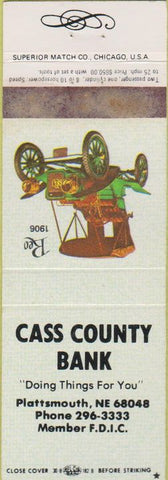 Matchbook Cover - Cass County Bank Plattsmouth NE
