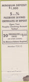 Matchbook Cover - People's Bank Marycrest