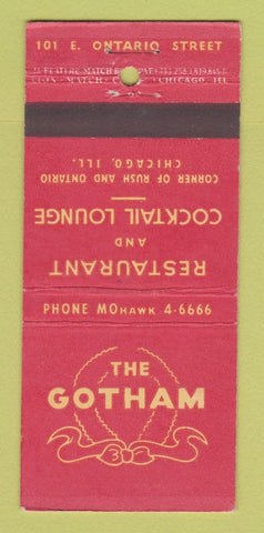 Matchbook Cover - The Gotham Restaurant Chicago IL 21 Strike Feature