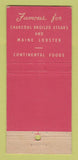 Matchbook Cover - The Gotham Restaurant Chicago IL 21 Strike Feature