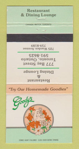Matchbook Cover - Goody's Restaurant Toronto ON 30 Strike
