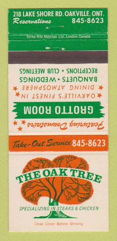 Matchbook Cover - The Oak Tree Restaurant Oakville ON 30 Strike